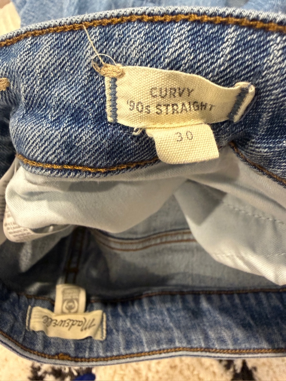 Madewell Curvy 90s Straight Jeans Size 30 High Rise Light Wash Denim Vintage Fit - Picture 12 of 13